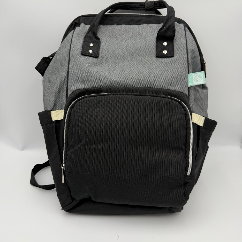 Insulated backpack cooler‎ lunch bag travel work commuter backpack gray black